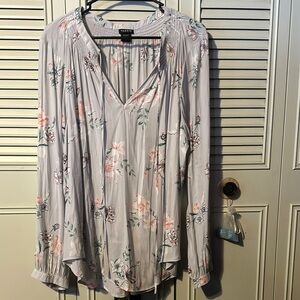 Torrid Pink Blouse with Relaxed Fit and Pleated Long Sleeves